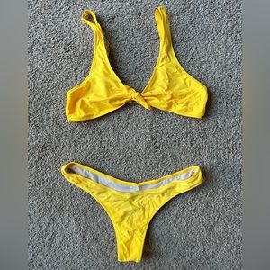 Yellow thong bikini - M